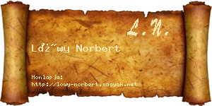Lőwy Norbert névjegykártya